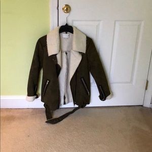 J.O.A. Sherpa and Suede Aviator Jacket